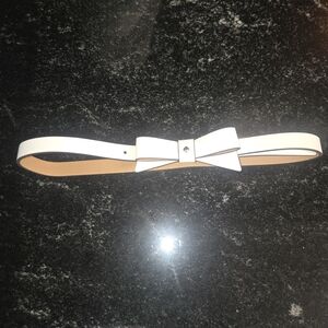 Kate Spade White and Tan Bow Belt